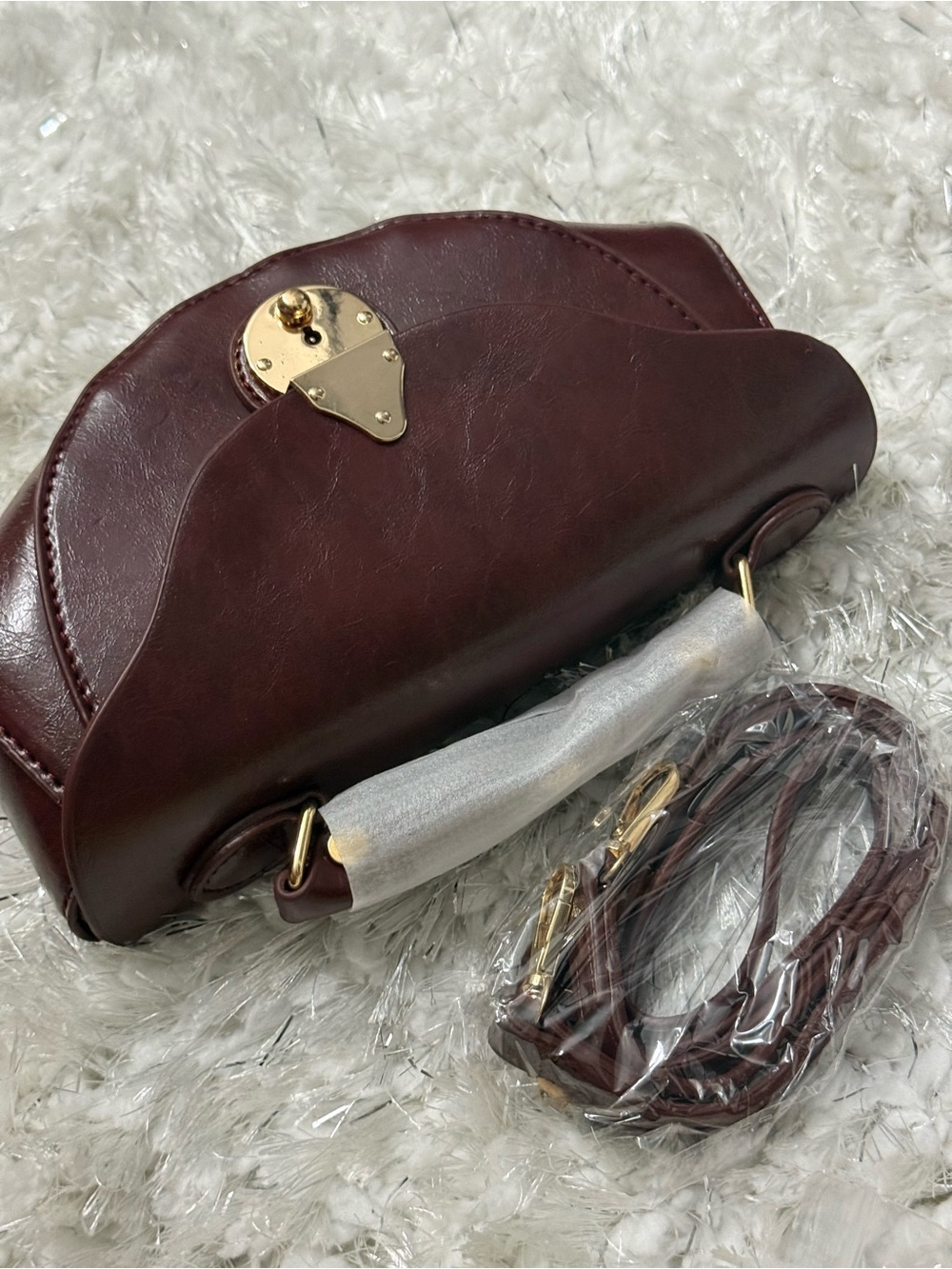 Burgundy Vintage Style Shoulder & Crossbody Bag